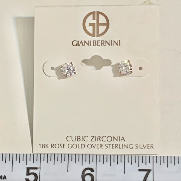 Giani Bernini NWT cubic zirconia 18k rose gold stud earrings - Picture 13 of 14